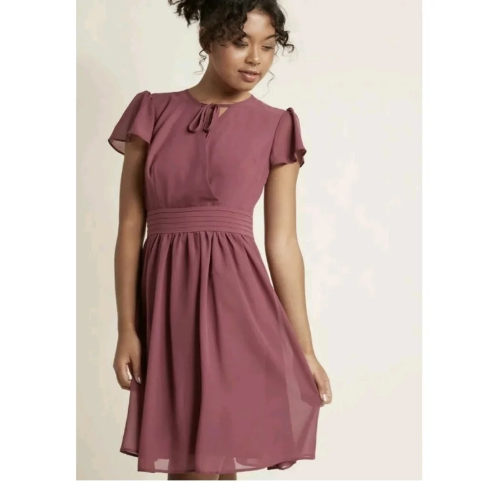 Modcloth Surplice A-Line Flutter Sleeves Dress - image 3